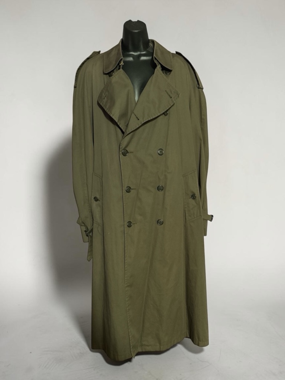 Christian Dior Men's Olive Green Double-Breasted Trench Coat w/ Lining Size 42R - Picture 4 of 8
